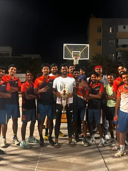 Post-tournament celebrations with the team.