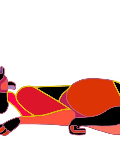 A reclining mythical beast from the 'God Like Creatures' collection.