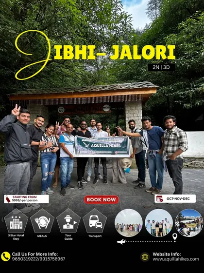 Our Jibhi-Jalori trip is perfect for a quick 2N/3D escape into nature. Here's a group photo from one of our recent batches, ready to explore the lush green valleys of Himachal.