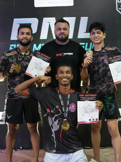 Another shot of our three new champions. Their success is a result of relentless hustle, an unshakable mindset, and the support of their team.