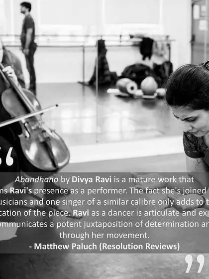 Another wonderful review of *Abandhana*, calling it a "mature work" and noting the potent juxtaposition of determination and fear in my movement. This kind of nuanced feedback is invaluable.