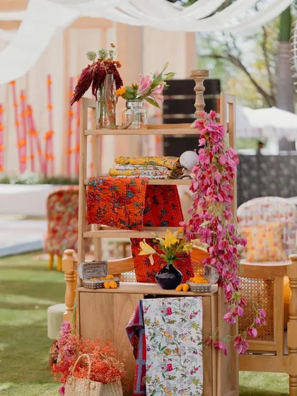 These images and videos showcase the rich variety of details, floral arrangements, and decor elements that bring our vibrant Haldi and Mehendi celebrations to life.