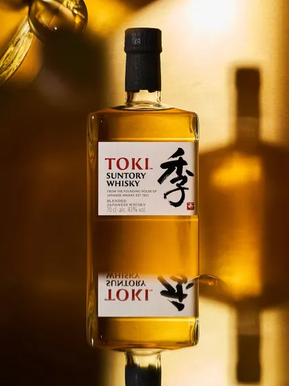 Another creative take on the Toki bottle, this time using a crystal ball to create a reflection and inversion of the label. It’s a simple, in-camera trick that adds a touch of magic to the shot.