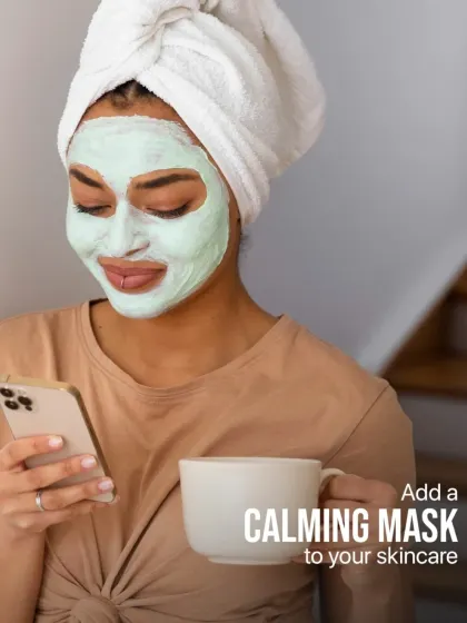 Incorporating a calming mask with ingredients like aloe or oatmeal into your routine can help soothe irritation and reduce redness for sensitive skin types.
