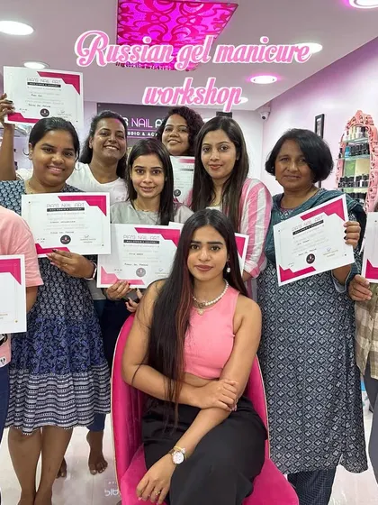 My Russian Gel Manicure workshop graduates! They are now equipped to offer this premium, clean-cuticle manicure service that clients love.