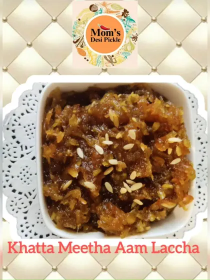 Our Khatta Meetha Aam Laccha is a sweet and sour pickle made from shredded raw mangoes. It has a jam-like consistency and is a favourite among kids and adults who prefer a milder taste.