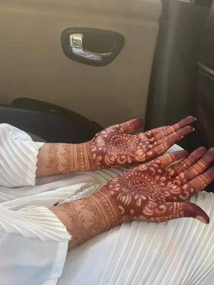 The perfect party stain. Even a simpler design develops into a beautiful deep color, as you can see on these hands.