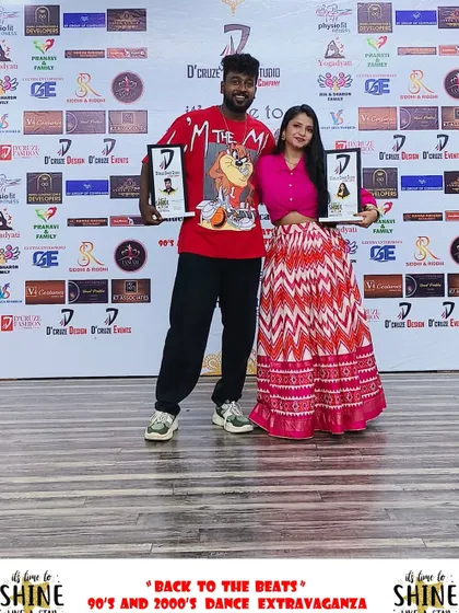 Posing proudly with the awards. These events are a celebration of our entire dance family.