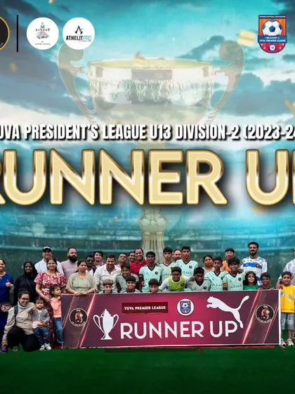 Proud runners-up. Our U13 team fought through a league of 100 teams to reach the final of the Yuva President's League.