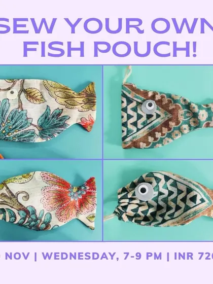 Another one of our popular "Sew your own fish pouch" workshops. A great way to get comfortable with a sewing machine.