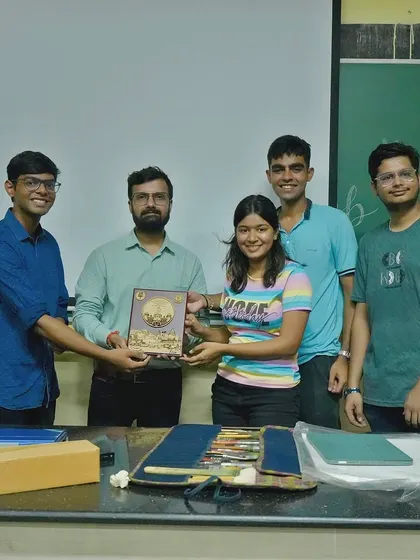 Posing with the student organizers from the Fine Art Club at IIT BHU. Their passion for art made the event a huge success.