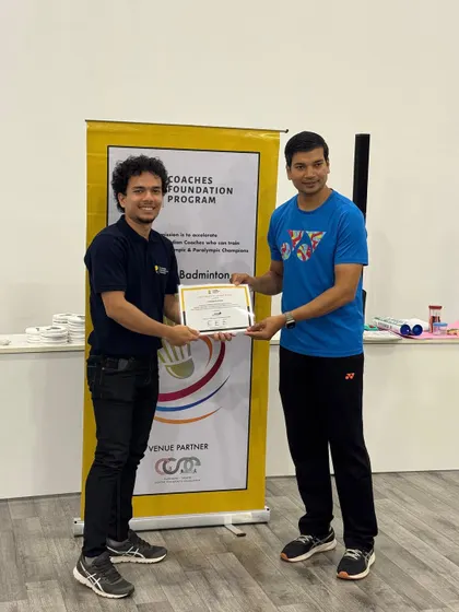 A coach from my team proudly receives his certificate for the OGQ Coaches Foundation Program. I support and celebrate every step of a coach's development journey.