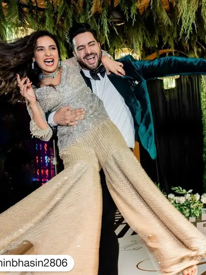 A snapshot of the fun we had choreographing for TV stars Aly Goni and Jasmin Bhasin. Working with celebrities is always a blast, and we bring that same star-quality energy and professionalism to every wedding we choreograph.