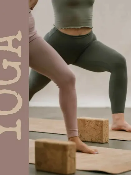 This image captures the foundation of a strong yoga practice. The warrior pose builds strength and stability in the lower body, and using yoga blocks can help ensure proper alignment.