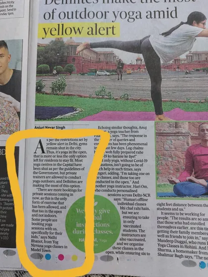I was honored to be featured in the Hindustan Times for my work in making yoga accessible. It's a proud moment that reinforces my mission to empower women through fitness.