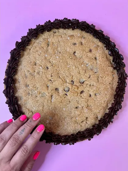 Apparently, this is a thing now? A customer asked for a supersized version of our classic chocolate chip cookie, and we were happy to oblige.