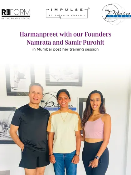 With Harmanpreet Kaur at our Mumbai studio post training. It's a privilege to help power the journey of India's top athletes.