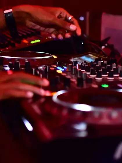 A close-up of where the magic happens. Every track is mixed live on my Pioneer decks, reading the room and crafting the perfect vibe in the moment.