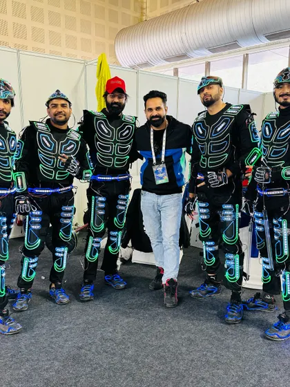 Posing with an event organizer after our performance for the Para Games 2023. We are always thrilled to be a part of inspiring events.