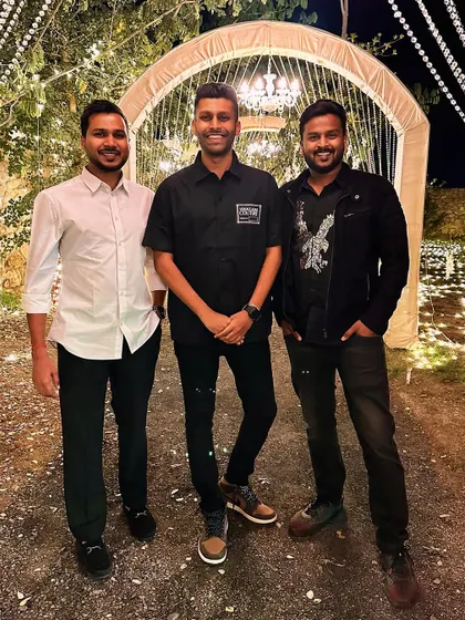Posing with guests at a beautiful wedding reception. I love connecting with the family and friends, making sure everyone feels like they are part of the celebration.
