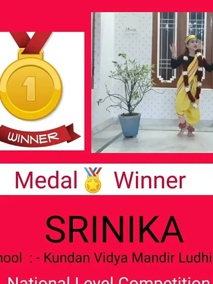This medal winner is recognized for her expressive performance in a cultural or religious themed event.