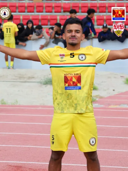 A champion's pose. One of our warriors celebrating the historic Climate Cup win in Ladakh. This is the confidence that comes from hard work and victory.