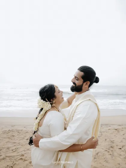 Sharing a look of love against the backdrop of the ocean. We specialize in destination wedding photography that feels both epic and intimate.
