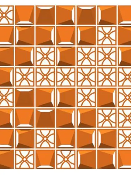A second portion of the facade pattern, illustrating the planned variation in solid and perforated blocks. This careful arrangement creates a non-repetitive, organic texture across the building's exterior screen.