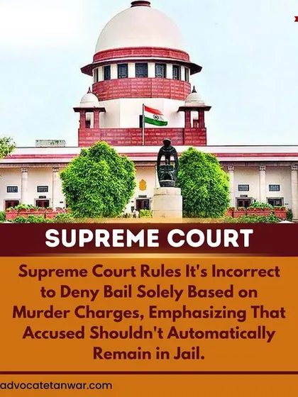 The Supreme Court has ruled that it is incorrect to deny bail solely based on murder charges, emphasizing that an accused should not automatically remain in jail. We argue for bail by focusing on the specific facts of the case, not just the gravity of the charge.