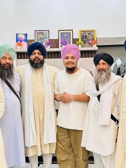 Another blessed group photo with Bhai Saroop Singh Ji and other respected artists. Being surrounded by such devotion and talent is a true blessing.