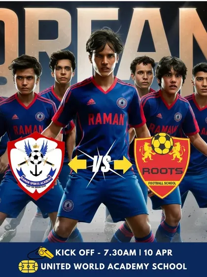 U17 match announcement for the Dream Sports Championship against Roots FS.