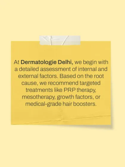 My process for treating hair loss begins with a detailed assessment of both internal and external factors. Based on the root cause, I recommend targeted medical treatments like PRP therapy or mesotherapy to stimulate growth.