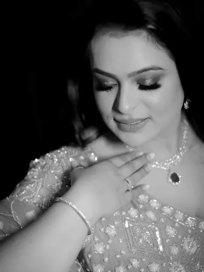 The black and white version of a beautiful bridal portrait. This edit adds a timeless, classic feel to her elegant engagement look.