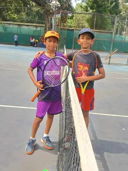 Two junior players from different schools, ready to compete at the MSSA tournament.