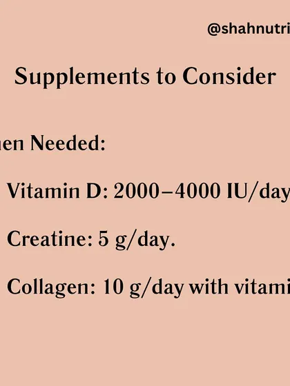 When needed, certain supplements can aid injury recovery. I recommend specific, evidence-based dosages for Vitamin D, Creatine, and Collagen with Vitamin C to support the healing process.