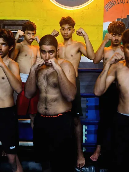 A group of our young and hungry fighters posing in the ring. This is the next generation of champions, learning and growing together every day.