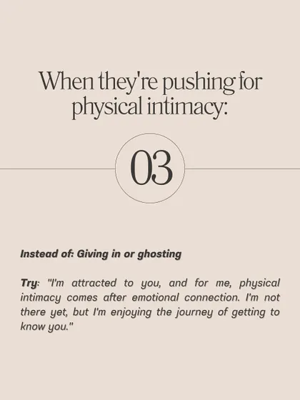**Here are the exact phrases to use when setting boundaries with someone who's moving too fast.** Instead of saying "You're texting too much," try "I've noticed we have different texting styles. What are your expectations around messaging?" This approach opens a conversation rather than creating a conflict.