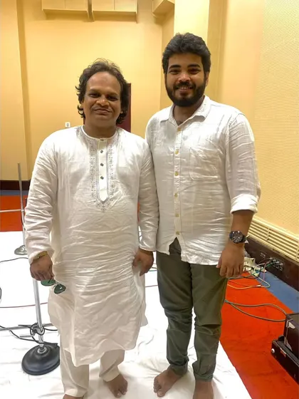 Standing with Sarangi Maestro Janab Sarwar Hussain Khan bhaiya after a recording for Akashvani. His mastery over the sarengi adds a deep soulfulness to any composition.