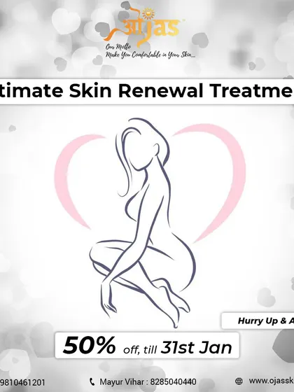 Revitalize your skin with our Intimate Skin Renewal Treatment. We are offering 50% off until the 31st of January. Don't miss this chance to pamper yourself.