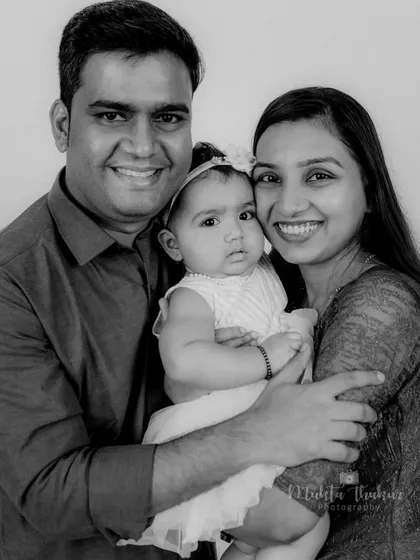 A beautiful black and white family portrait. Sometimes the simplest photos are the most powerful.