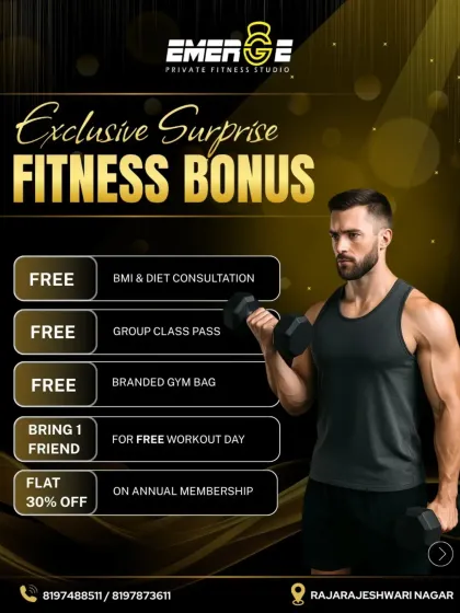 Our Year-End Sale is on. Unlock exclusive offers and exciting bonuses like a free BMI consultation, group class pass, and 30% off your annual membership.