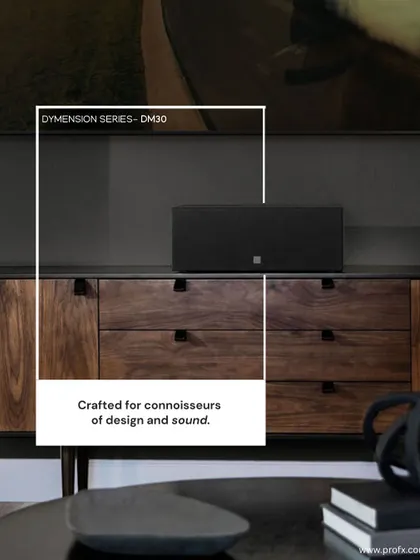 The Definitive Technology Dymension Series DM30 is crafted for connoisseurs of both design and sound, blending seamlessly into your home while delivering an incredible audio experience.