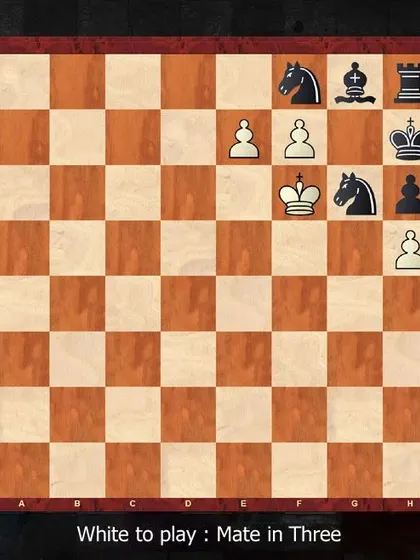 A slightly longer challenge. It's White to play and deliver a checkmate in three moves.