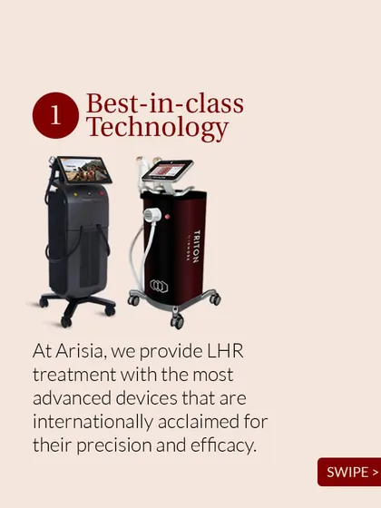 I believe in using only the best for my clients. This is the internationally acclaimed, US-FDA approved technology I use, including the Soprano Titanium and Triton Diolaze XL. These machines are the gold standard for safe, precise, and effective laser hair removal.