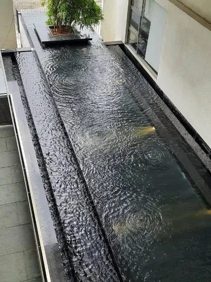 A duplicate image of the water channel at VIT, which contributes to the campus's micro-climate.