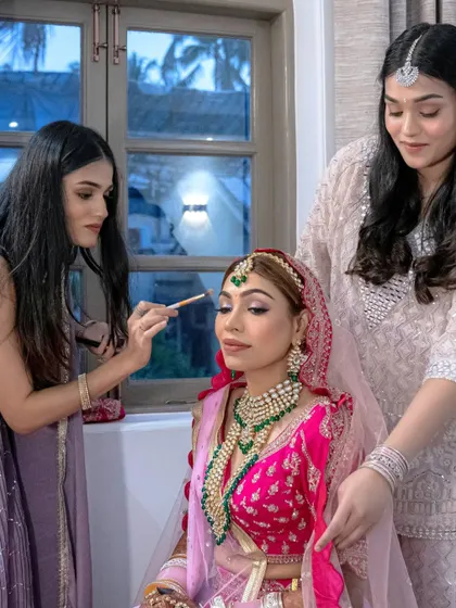The focus and precision that goes into creating the perfect winged liner for a bride.