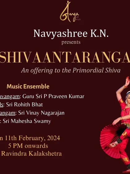 The official announcement for my performance of "Shivaantarangam" as part of the ANTARANGA festival.