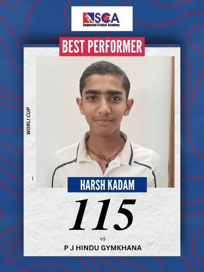 Another century for Harsh Kadam, this time 115 against PJ Hindu Gymkhana. His consistency is a product of rigorous training and a strong mindset.