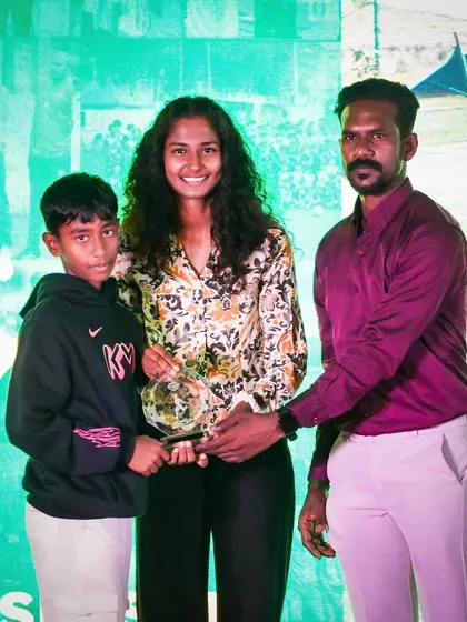 U-13 player Santhosh is recognized with the People's Choice Goal of the Season award for his brilliant goal against Roots FC.