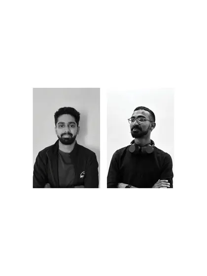 A combined portrait of Ar. Mohamed Nasrat and Ar. Haris Viswanath.
